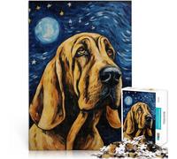 Rompecabezas para Adolescentes 1000 Piezas Noche Estrellada de Bloodhound Juego de Preguntas Adecuado para decoración de Escritorio. 75x50cm