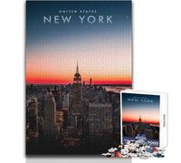 Rompecabezas para Adolescentes 1000 Piezas Nueva York Estados Unidos Juego Imposible Actividades Familiares Regalos Amigo Secreto Tamaño 38x26cm