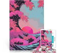 Rompecabezas para Adolescentes 1000 Piezas Ola de Japón Juguetes adictivos Que desafían la Inteligencia Cerebral Una Obra de Arte 38x26cm