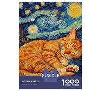 Rompecabezas para Adolescentes 1000 Piezas Orange Cat Kitten Sleeping Rompecabezas para Adultos Juguetes Antiestrés Patrón De Montaje Oferta como Regalo para Toda La Familia 70x50cm/1000pcs