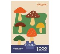 Rompecabezas para Adolescentes 1000 Piezas Oregon State Mushrooms and Coordinates Rompecabezas para Adultos Juguete Decoración De Pared Corte De Precisión Ayuda A Ejercitar El Cerebro 52x38cm/1000pcs
