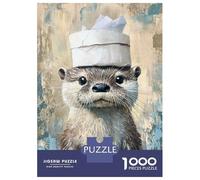 Rompecabezas para Adolescentes 1000 Piezas Otter in A Hat -1 Rompecabezas para Adultos Juegos Relajantes Análisis Y Lógica para Cumpleaños, Navidad 38x26cm/1000pcs