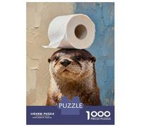 Rompecabezas Para Adolescentes 1000 Piezas Otter with Toilet Paper Hat Poster, Picture, Metal Print, Paint by Ahmedtee Rompecabezas Para Adultos Juegos Relajantes Análisis Y Lógica Para Cumpleaños, Na