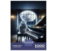 Rompecabezas para Adolescentes 1000 Piezas Owl Playing Piano Moonlight Rompecabezas para Adultos Juego De Ingenio Difícil Difícil Regalos para Reducir El Estrés 70x50cm/1000pcs