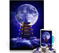 Rompecabezas para Adolescentes 1000 Piezas Pagoda en la Luna Juguete Educativo para aliviar el estrés Regalo de cumpleaños 52x38cm