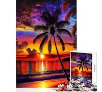 Rompecabezas para Adolescentes 1000 Piezas Paisaje de Playa y Atardecer Juguete para decoración de Pared Regalos para Amigos Secretos Juegos Divertidos Actividades para Disfrutar en casa 38x26cm
