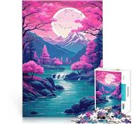 Rompecabezas para Adolescentes 1000 Piezas Paisaje montañoso de Japón Juego Intelectual Cada Pieza es única: un desafiante y Divertido Juego Familiar 50x70cm