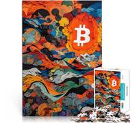 Rompecabezas para Adolescentes 1000 Piezas Paisaje onírico de Bitcoin Difícil y desafío Decoración de Pared cumpleaños y Navidad 52x38cm