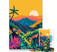 Rompecabezas para Adolescentes 1000 Piezas Paisaje Tropical de Puesta de Sol en Hawái Corte preciso Divertido Juego Creativo para el Cerebro Relajante Tiempo de diversión Regalo de Arte navideño