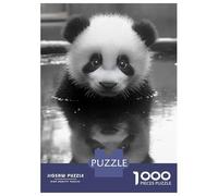 Rompecabezas para Adolescentes 1000 Piezas Panda Cub in Water Reflection Rompecabezas para Adultos Juguete Decoración De Pared Corte De Precisión Ayuda A Ejercitar El Cerebro 38x26cm/1000pcs