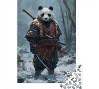 Rompecabezas para Adolescentes 1000 Piezas Panda Warrior in Snowy Forest Rompecabezas para Adultos Juegos Relajantes Desafío Difícil Interacción Entre Padres E Hijos 70x50cm/1000pcs
