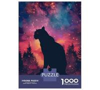 Rompecabezas para Adolescentes 1000 Piezas Panther Silhouette Galaxy Rompecabezas para Adultos Juegos Divertidos Análisis Y Lógica Regalos Y Cumpleaños Únicos 70x50cm/1000pcs