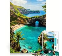 Rompecabezas para Adolescentes 1000 Piezas Paraíso de Playa Tropical Corte preciso Divertido Juego Creativo para el Cerebro Relajarse Tiempo de diversión Regalo de Arte navideño (38x26cm)