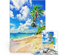 Rompecabezas para Adolescentes 1000 Piezas Paraíso de Playa Tropical Juego Intelectual Cada Pieza es única: un desafiante y Divertido Juego Familiar 52x38cm