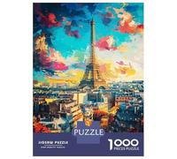 Rompecabezas para Adolescentes 1000 Piezas Paris Overview Art Rompecabezas para Adultos Juguete Decoración De Pared Corte De Precisión Ayuda A Ejercitar El Cerebro 70x50cm/1000pcs