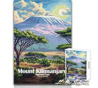 Rompecabezas para Adolescentes, 1000 Piezas, Parque Nacional del Monte Kilimanjaro, Tanzania, póster, diversión Familiar y Noche de Juegos, Juguete Decorativo, decoración de Pared, 50x75cm
