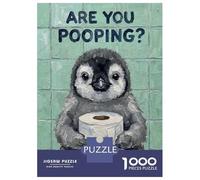 Rompecabezas para Adolescentes 1000 Piezas Penguin with Toilet Paper Painting Rompecabezas para Adultos Juguete Decoración De Pared Corte De Precisión Ayuda A Ejercitar El Cerebro 52x38cm/1000pcs