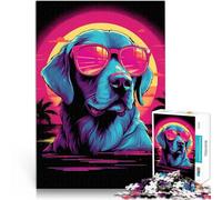 Rompecabezas para Adolescentes 1000 Piezas Perro al Estilo Miami Vice desafío Educativo Actividades Divertidas en casa, Regalos de cumpleaños, Regalos de Viaje, 38x26cm