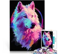 Rompecabezas para Adolescentes 1000 Piezas Perro Animal Neón Amigo de la Mascota Desafiante Difícil Juego de desafío único 38x26cm