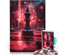 Rompecabezas para Adolescentes 1000 Piezas Pieza de ajedrez del Rey Negro Juguetes de Juego Colección de Artistas, Bellas Artes 38x52cm