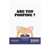 Rompecabezas para Adolescentes 1000 Piezas Pig Are You Pooping Animal Rompecabezas para Adultos Juegos Relajantes Regalo De Cumpleaños para Cumpleaños, Navidad 52x38cm/1000pcs
