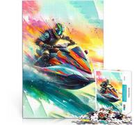 Rompecabezas para Adolescentes 1000 Piezas Piloto de Moto acuática Entrena tu Cerebro y Tus Manos Decoración del hogar 75x50cm