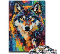 Rompecabezas para Adolescentes, 1000 Piezas, Pintura al óleo de Lobo, Juegos educativos, decoración del hogar, Juego Educativo para cumpleaños y Navidad, 50x75cm