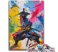 Rompecabezas para Adolescentes, 1000 Piezas, Pintura al óleo de Ninja samurái, Juguetes educativos, Juegos Familiares, Regalo de cumpleaños, 26x38cm