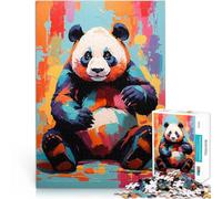Rompecabezas para Adolescentes 1000 Piezas Pintura Colorida de un Oso Panda - Vivid Instincts Juegos Juguetes Regalo Buen Regalo 75x50cm
