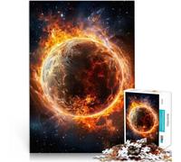 Rompecabezas para Adolescentes 1000 Piezas Planeta en Llamas Juguete Educativo para aliviar el estrés Gran Regalo para Juegos 38x26cm