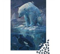 Rompecabezas para Adolescentes 1000 Piezas Polar Bear Iceberg Ocean Scene Rompecabezas para Adolescentes Juegos Relajantes Decoración Interacción Entre Padres E Hijos 38x26cm/1000pcs