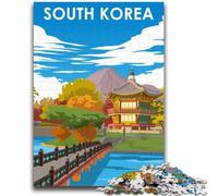 Rompecabezas para Adolescentes, 1000 Piezas, póster de Viaje a Corea del Sur, Ayuda a ejercitar el Cerebro, Juguetes adictivos para Cultivar la Paciencia, Ideal para Parejas (tamaño 50x75cm)