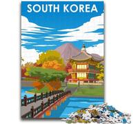 Rompecabezas para Adolescentes, 1000 Piezas, póster de Viaje de Corea del Sur, Juego Educativo, Juguete de desafío, decoración de Pared, cumpleaños y Navidad (tamaño 38x26cm)