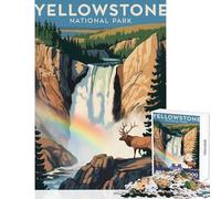 Rompecabezas para Adolescentes 1000 Piezas póster de Viaje del Parque Nacional de Yellowstone decoración del hogar Juguetes Regalo Divertido Juego Educativo Actividades Divertidas en casa 38x26cm