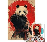 Rompecabezas para Adolescentes 1000 Piezas póster del Guerrero Panda Rompecabezas para Adultos Juegos relajantes Regalos para Mujeres cumpleaños y Navidad (tamaño 50x75cm)