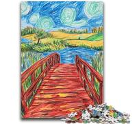 Rompecabezas para Adolescentes, 1000 Piezas, Puente del Cielo Nocturno, Juguetes educativos, Juegos Familiares, Regalos para Amigos y Familiares, 26x38cm