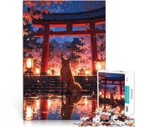 Rompecabezas para Adolescentes 1000 Piezas Puerta Mística Kitsune Juego desafiante y Juego Familiar para la decoración del hogar 75x50cm