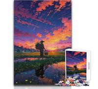 Rompecabezas para Adolescentes: 1000 Piezas, Puesta de Sol, arrozales, Vacaciones en casa, Juego para Matar el Tiempo, Regalo para el Amigo Secreto (tamaño 38x26cm)