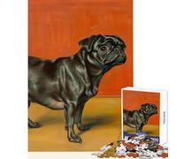 Rompecabezas para Adolescentes 1000 Piezas Pug Cupcake Juguete Educativo de Mediados de Siglo Gran Regalo para Juegos Juegos Divertidos descompresión Intelectual tamaño 50x75cm