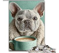 Rompecabezas para Adolescentes, 1000 Piezas, Pug Tomando café, Juego Educativo Familiar, decoración de Pared, cumpleaños y Navidad, 38x26cm