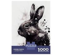 Rompecabezas para Adolescentes 1000 Piezas Rabbit Black and White Rompecabezas para Adultos Juguete Decoración De Pared Corte De Precisión Ayuda A Ejercitar El Cerebro 70x50cm/1000pcs