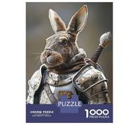 Rompecabezas para Adolescentes 1000 Piezas Rabbit Knight in Shining Armor Rompecabezas para Adultos Juguete Decoración De Pared Corte De Precisión Ayuda A Ejercitar El Cerebro 70x50cm/1000pcs