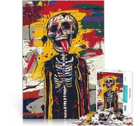 Rompecabezas para Adolescentes 1000 Piezas Rebelde Calavera con la Lengua afuera Acertijo para Colección de Artistas, Bellas Artes 38x26cm