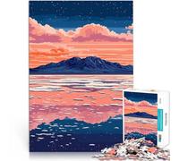 Rompecabezas para Adolescentes 1000 Piezas Reflejo Sereno de la montaña en la Noche, Arte Minimalista Juego Educativo Familiar Buen Regalo 75x50cm