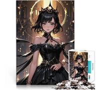 Rompecabezas para Adolescentes 1000 Piezas Reina del Anime con Vestido Negro Juego Familiar para y Regalo de cumpleaños 38x52cm