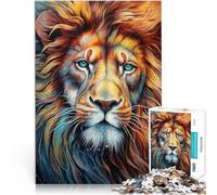 Rompecabezas para Adolescentes 1000 Piezas Retrato Asombroso de un león Análisis y lógica con Piezas de Formas aleatorias Que se entrelazan Completamente 75x50cm