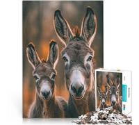 Rompecabezas para Adolescentes 1000 Piezas Retrato de dúo de burros Juego desafiante Cada Pieza es única: un desafiante y Divertido Juego Familiar 75x50cm