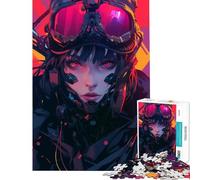 Rompecabezas para Adolescentes 1000 Piezas Retrato Femenino Cyberpunk Juegos relajantes Juguete Intelectual Excelentes Regalos y Juguetes Actividades Familiares (tamaño 38x26cm)