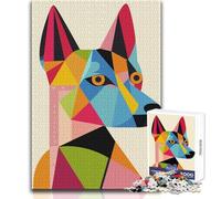 Rompecabezas para Adolescentes, 1000 Piezas, Retrato geométrico Original de Perro, Juego de desafío único, Regalos para Mujeres, Obra de Arte, Regalo, tamaño 38x26cm