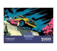 Rompecabezas para Adolescentes 1000 Piezas Retro Car Ramp Stunt Illustration Rompecabezas para Adultos Juegos Divertidos Decoración Interacción Entre Padres E Hijos 70x50cm/1000pcs